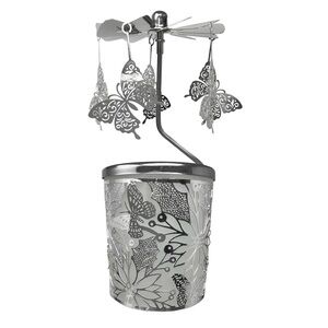 Silver Butterfly Candle Holder